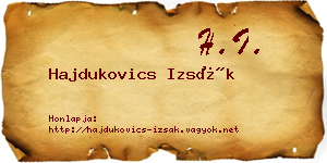 Hajdukovics Izsák névjegykártya